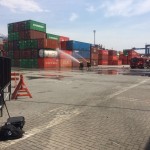Técnicos da Cetesb participam de simulado contra incêndios em contêineres no Porto de Santos