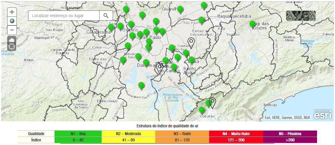 Leia mais sobre o artigo Cetesb lança novo mapa da qualidade do ar georreferenciado