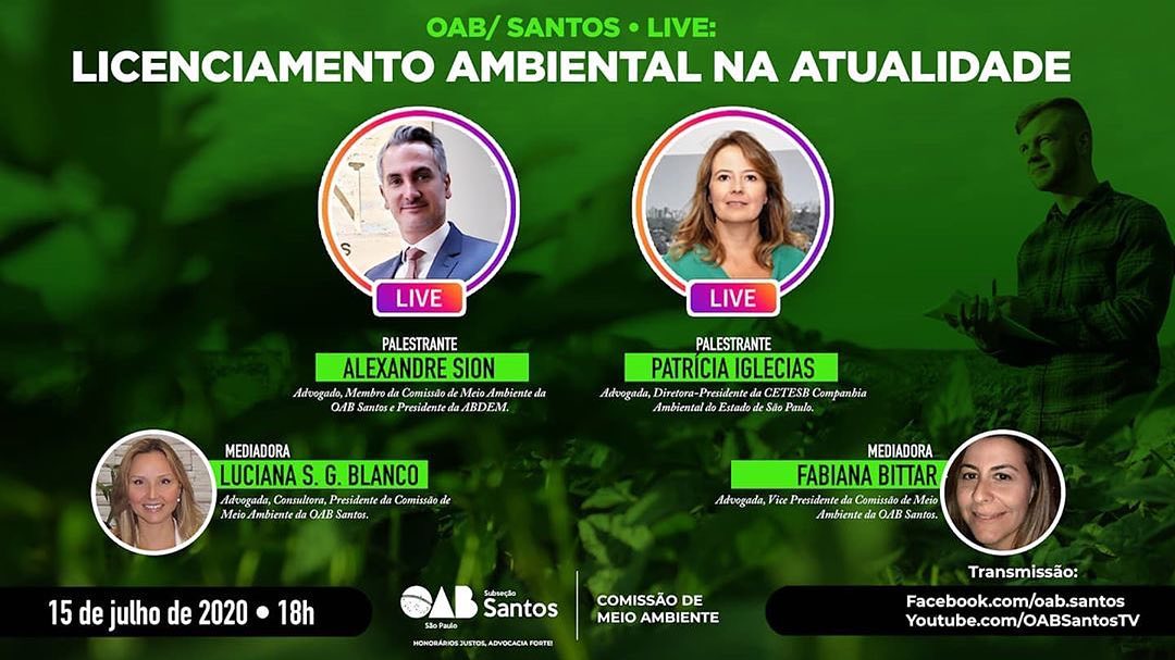 No momento você está vendo OAB/SANTOS – LIVE: Licenciamento Ambiental na Atualidade – 15.07.2020