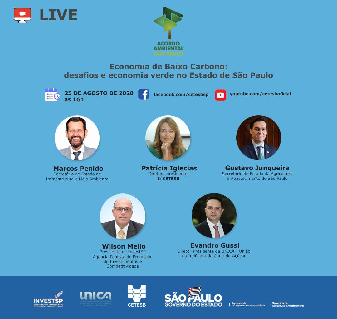 Leia mais sobre o artigo Economia de Baixo Carbono: desafios e economia verde no Estado de São Paulo – 25.08.2020