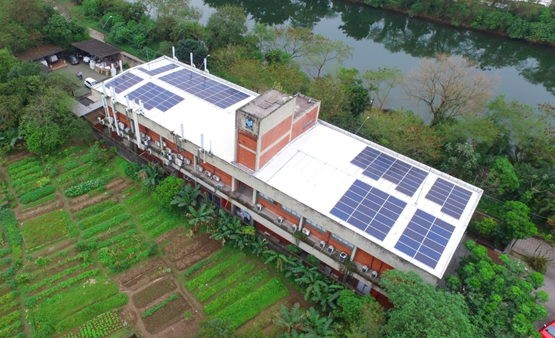 Sistema fotovoltaico - Agência Ambiental de Cubatão