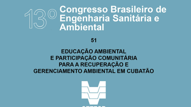 13º Congresso Brasileiro de Engenharia Sanitária Ambiental