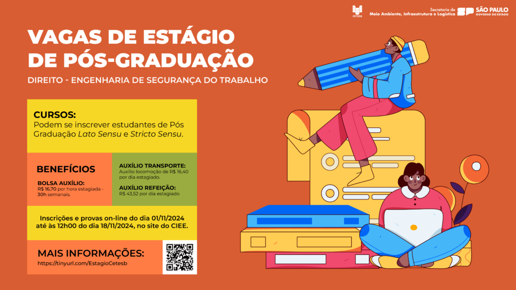 Você está visualizando atualmente CETESB Abre Inscrições para Programa de Estágio de Pós-Graduação – Edital 03/2024